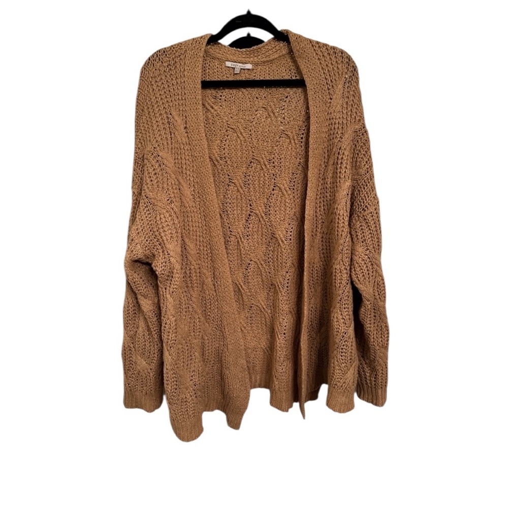 Cozy Casual Brand  2x/3x Boho Drop Shoulder Chunky Knit Cardigan